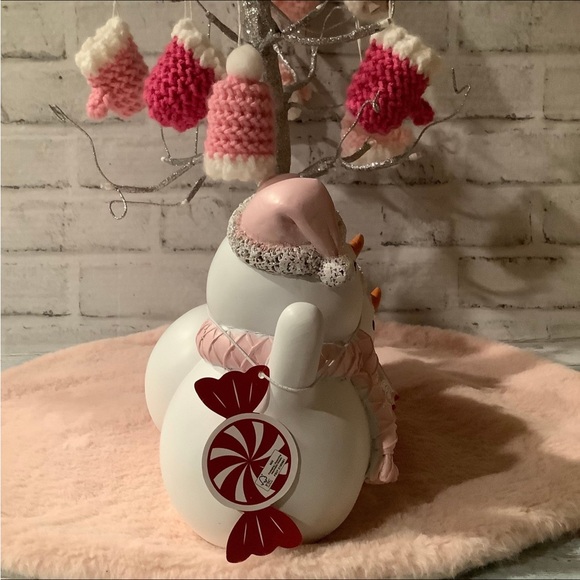 PEPPERMINT SQUARE 11.5in Three Snowman Reading - Picture 5 of 5